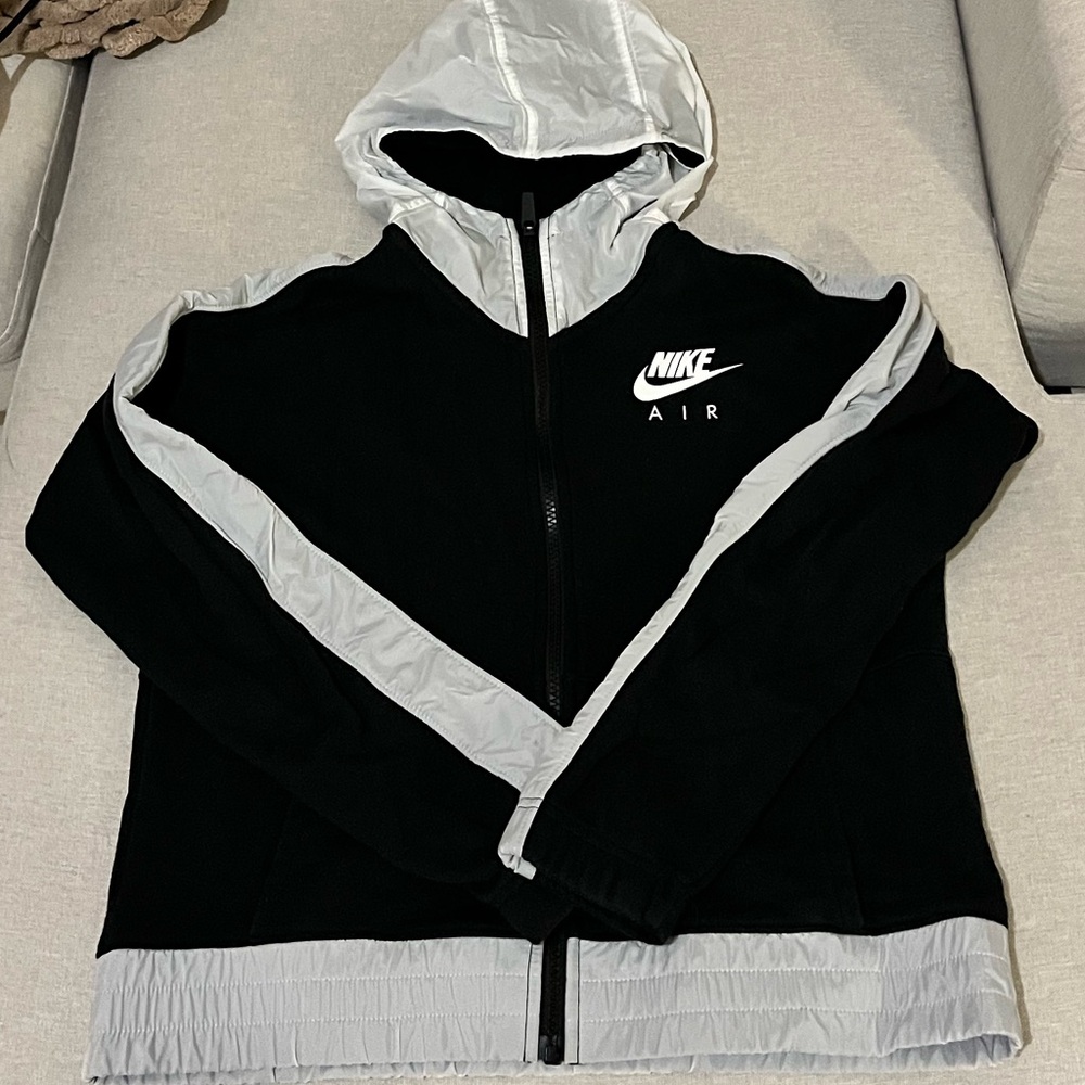 Nike Kids Black and Gray Hooded Jacket